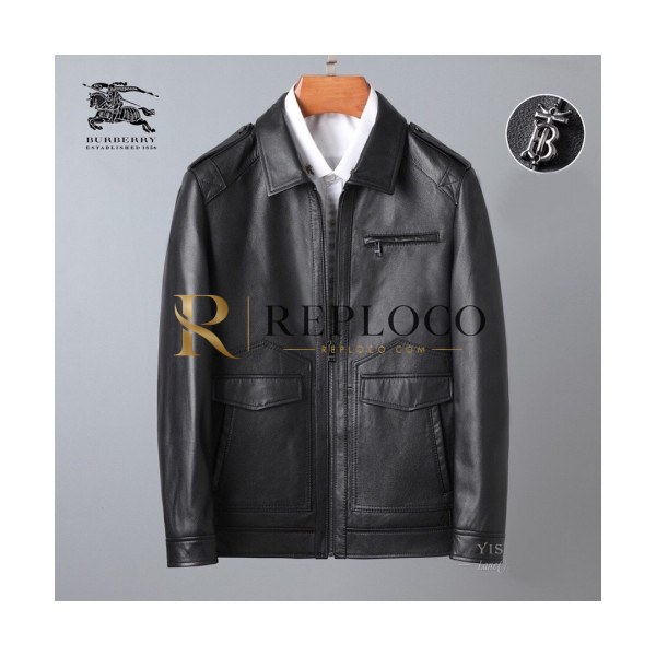 ✨[버버리]Burberry 2020 Mens Casual Leather Jackets - 버버리 2020 남성 캐쥬얼 가죽 자켓 Bur03009x.Size(m - 3xl).블랙