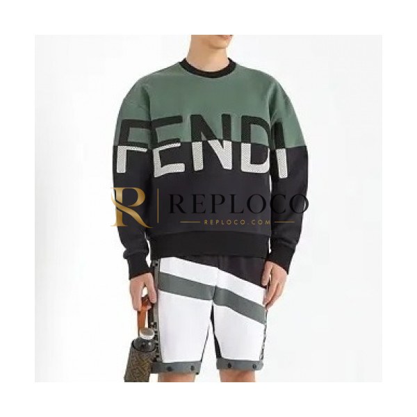 ✨Fendi Mens Logo Crew-neck Cotton Tshirts Black - 펜디 2021 남성 몬스터 크루넥 코튼 긴팔티 Fen01014x Size(s - xl) 블랙