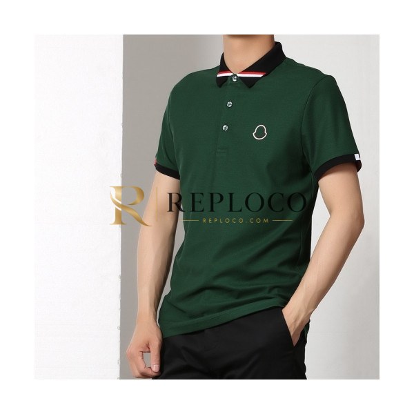 ✨[매장판]Moncler 2020 Mens Logo Cotton Short Sleeved Polo Tshirts - 몽클레어 2020 남성 로고 코튼 폴로 반팔티 Moc01582x.Size(m - 3xl).그린