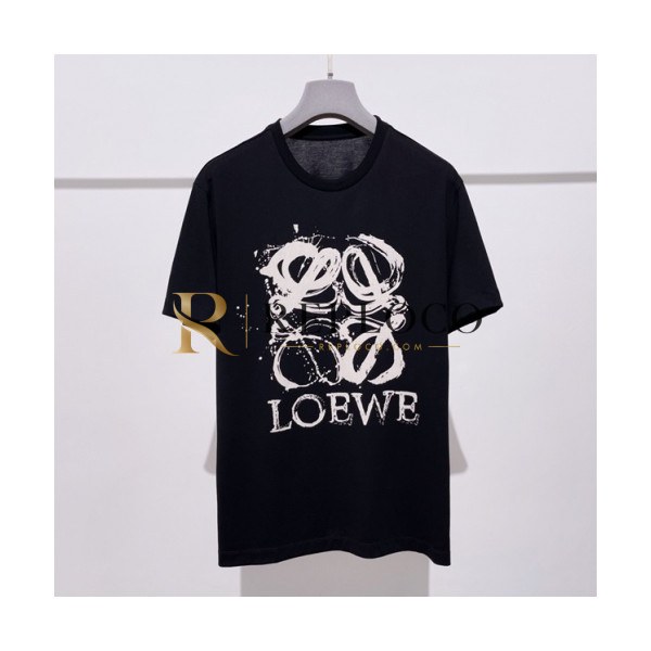 ✨Loewe Mens Smile Short Sleeved Tshirts Black - 로에베 2021 남성 폴로 반팔티 Loe0453x Size(m - 3xl) 블랙