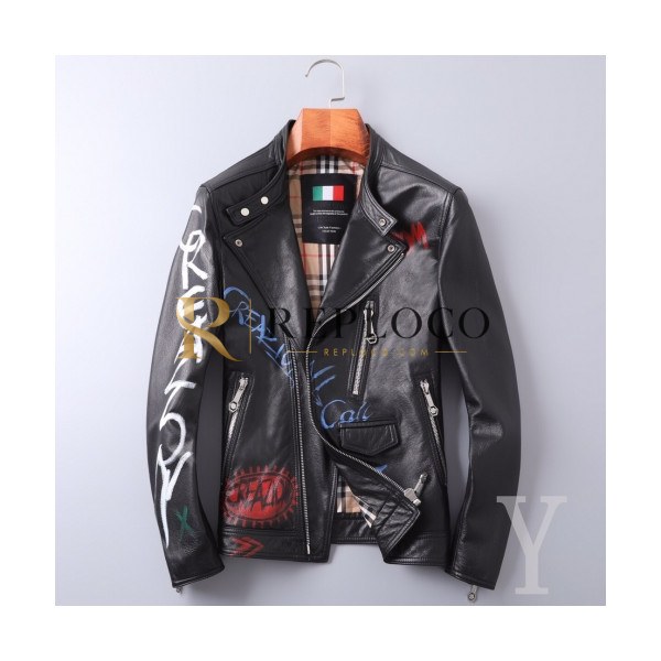 ✨[버버리]Burberry 2020 Mens Casual Leather Jackets - 버버리 2020 남성 캐쥬얼 가죽 자켓 Bur03039x.Size(m - 3xl).블랙