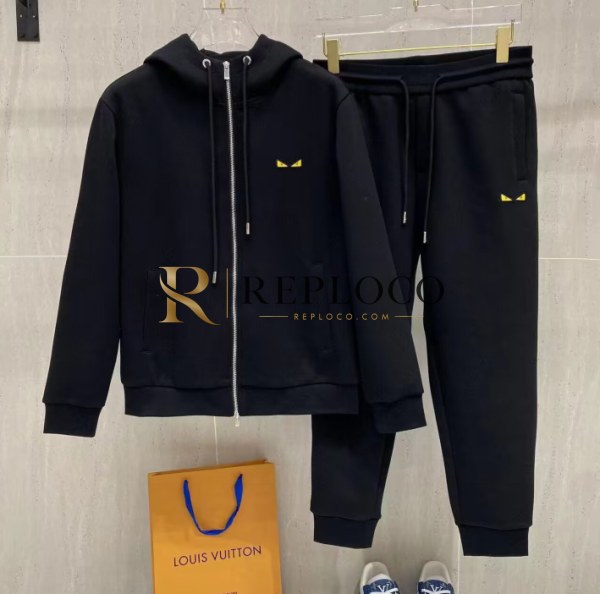✨[펜디]Fendi 2023 Mens Patch Logo Training Down Clothes&Pants - 펜디 2023 남성 패치 로고 다운 트레이닝복&팬츠 Fen0872x.Size(m - 3xl).블랙