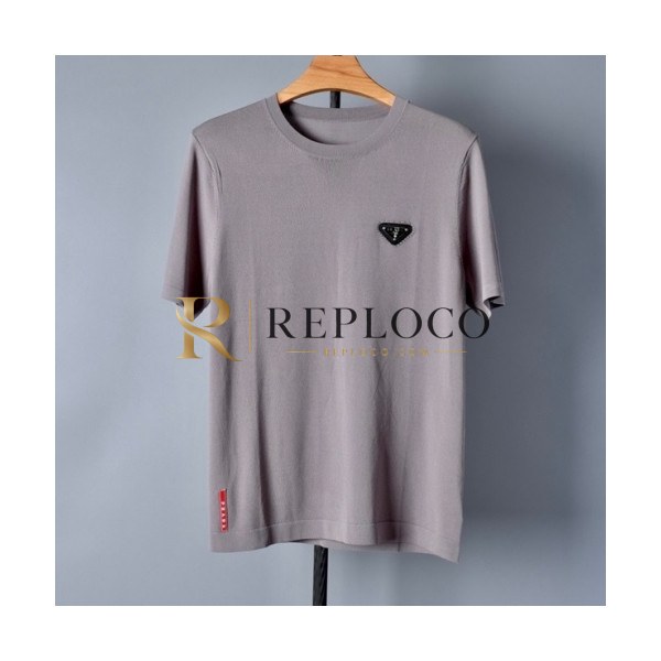 ✨Prada Mens Basic Logo Short Sleeved Tshirts Gray - 프라다 2021 남성 베이직 로고 폴로 반팔티 Pra02304x Size(m - 3xl) 그레이