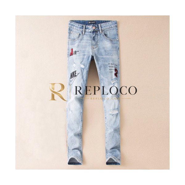 ✨Off white 2019 Mens Logo Denim Pants - 오프화이트 남성 로고 데님 팬츠 Off0090x.Size(28 - 38).블루