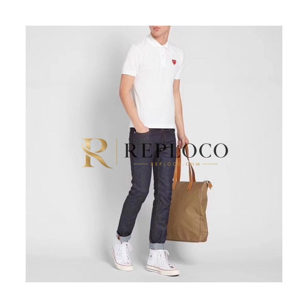 ✨Cdgplay 2019 Mens Cotton Polo Short Sleeved Tshirt - 꼼데가르송 남성 코튼 폴로 반팔티 Cdg0013x.Size(s - xl).3컬러(블랙/화이트/그레이)