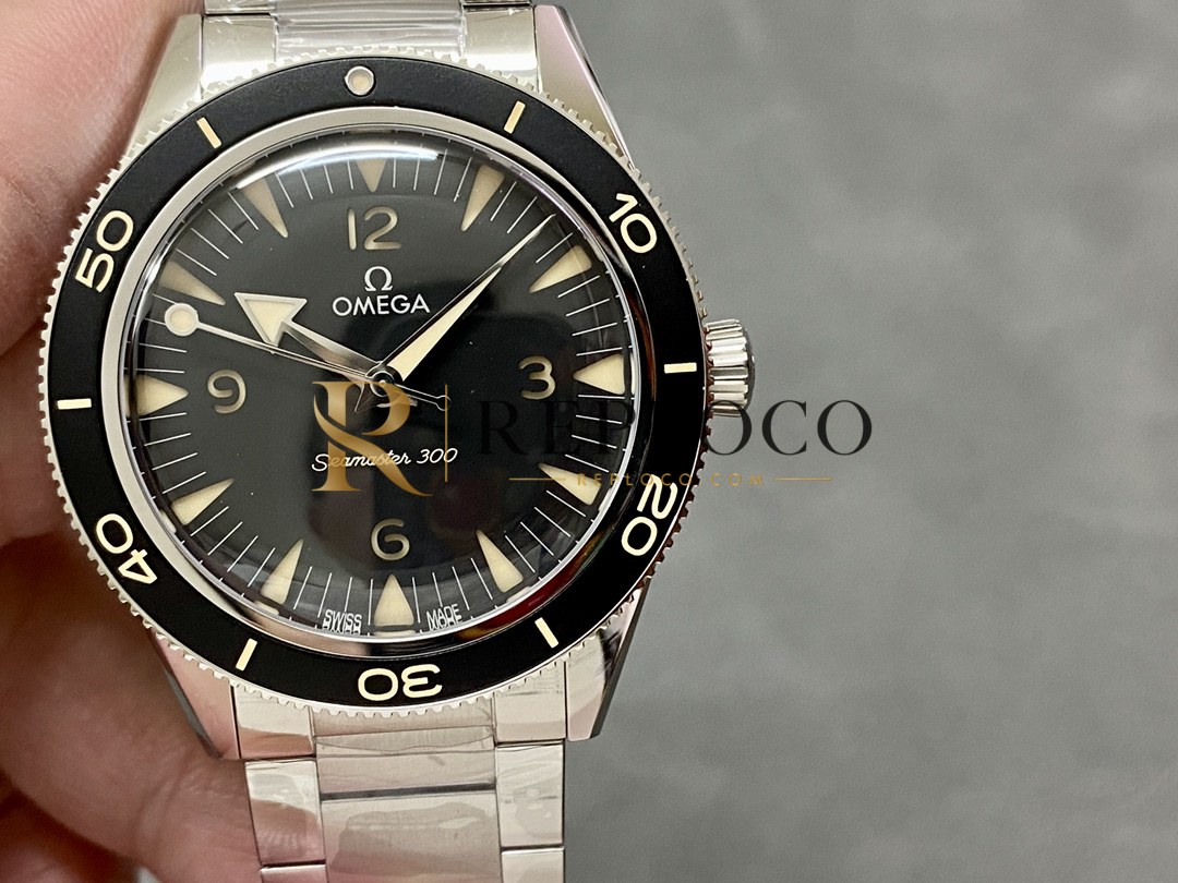 VS 공장 오메가 씨마스터 300 헤리티지 41mm 블랙 샌드위치 다이얼 스테인리스 스틸 브레이슬릿 (234.30.41.21.01.001) 1:1 슈퍼클론 단동 DD8912 무브먼트