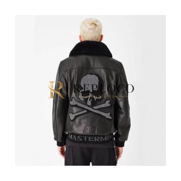✨Mastermind Japan Mens Skull Leather Jacket - 마스터마인드 재팬 2019 남성 스컬 가죽 자켓 Mas30x