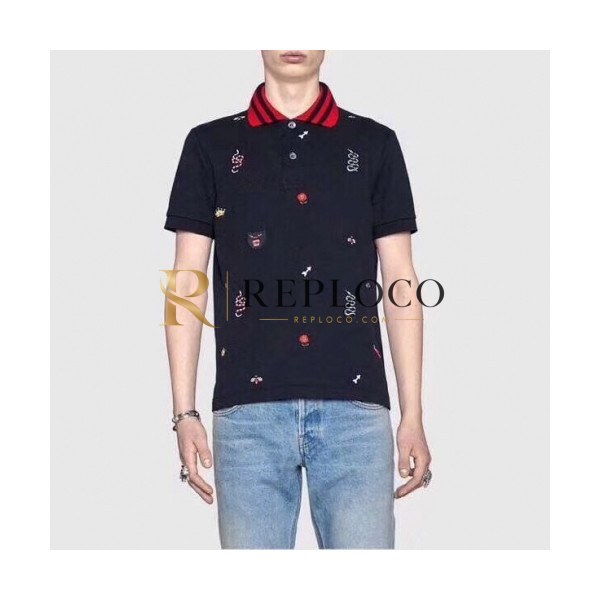 ✨[매장판]Gucci 2020 Mens Logo Cotton Short Sleeved Polo Tshirts - 구찌 2020 남성 로고 코튼 폴로 반팔티 Guc02359x.Size(m - 3xl).블랙