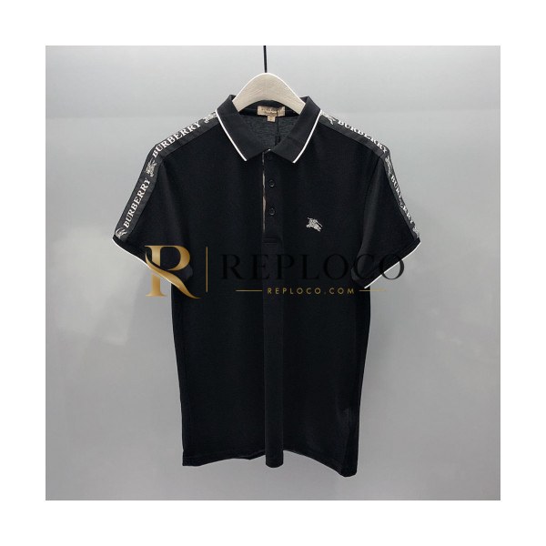 ✨Burberry 2019 Mens Logo Cotton Short Sleeved Polo Tee - 버버리 남성 로고 코튼 폴로 반팔티 BurPT0087.Size(M- 3XL).컬러(블랙)