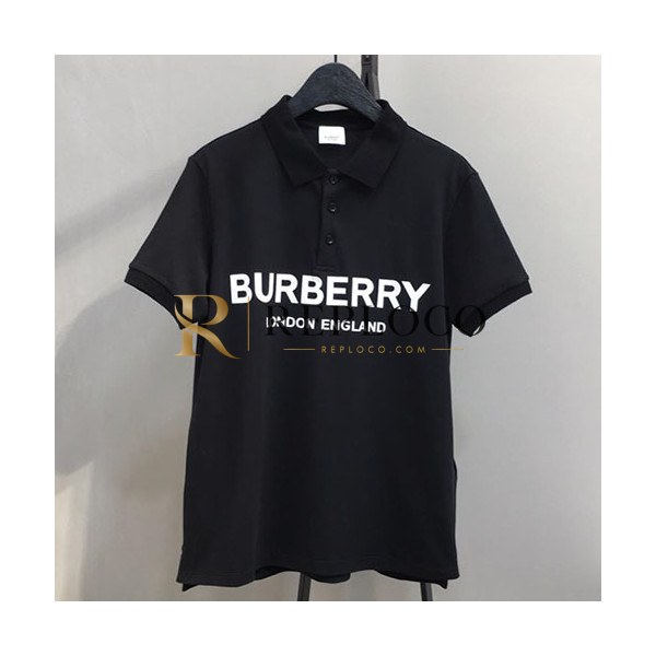 ✨Burberry 2019 Mens Logo Polo Cotton Short Sleeved Tshirt - 버버리 남성 로고 폴로 코튼 반팔티 Burpt0002.Size(s- xl).블랙