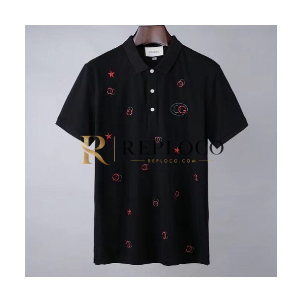 ✨[매장판]Gucci 2020 Mm/Wm Logo Cotton Short Sleeved Polo Tshirts - 구찌 2020 남/녀 로고 코튼 폴로 반팔티 Guc02856x.Size(m - 2xl).블랙