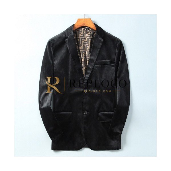 ✨[매장판]Fendi 2020 Mens Classic Velvet Suit Jackets - 펜디 2020 남성 클래식 벨벳 슈트 자켓 Fen0523x.Size(m - 3xl).블랙