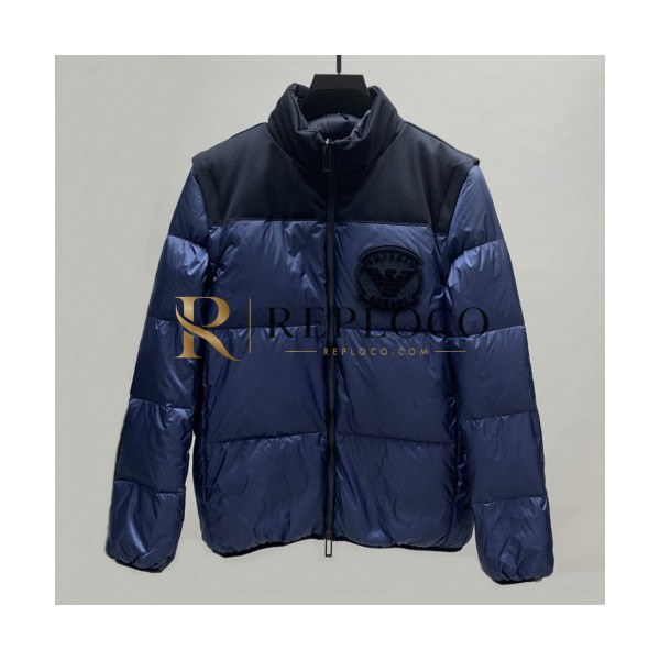 ✨[매장판]Armani 2019 Mens Logo Goose Down Padding - 알마니 2019 남성 로고 구스다운 패딩 Arm0455x.Size(m - 3xl).블루
