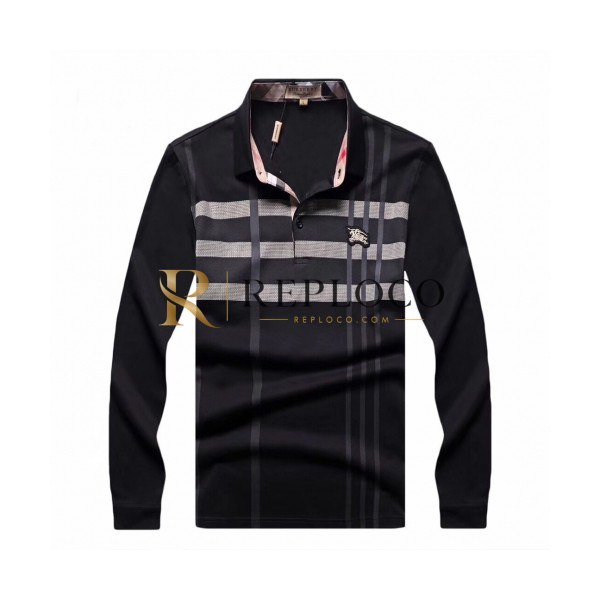 ✨[버버리]Burberry 2020 Mens Logo Casual Cotton Polo Tshirts - 버버리 2020 남성 로고 캐쥬얼 코튼 폴로 맨투맨 Bur02179x.Size(m - 3xl).블랙
