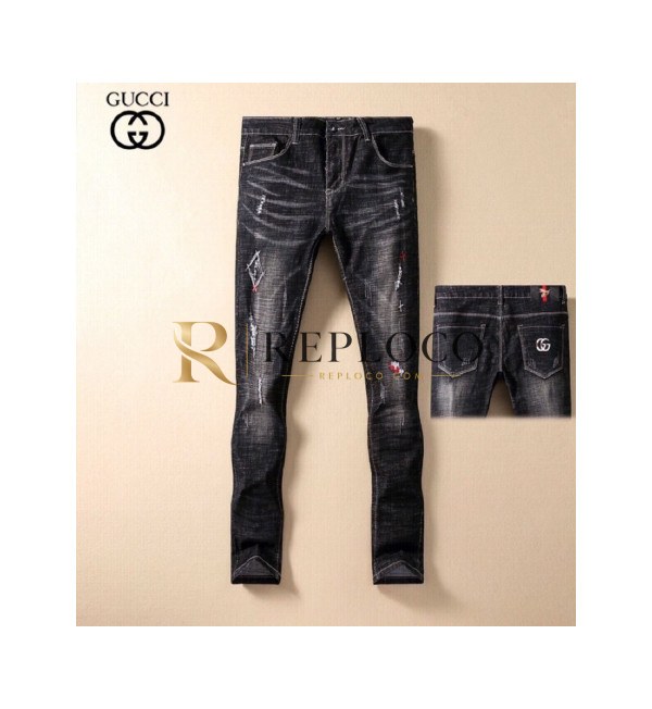✨[구찌]Gucci 2020 Mens Casual Initial Logo Denim Pants - 구찌 2020 남성 캐쥬얼 이니셜 로고 데님 팬츠 Guc01950x.Size(29 - 36).블랙