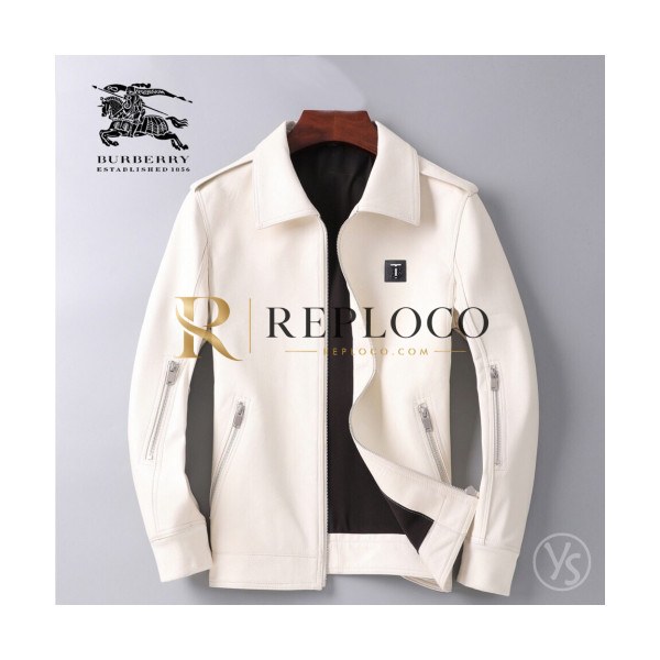 ✨Burberry 2019 Mens Casual Leather Jacket - 버버리 2019 남성 캐쥬얼 가죽 자켓 Bur01544x.Size(m - 3xl).화이트