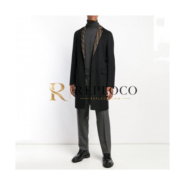 ✨[매장판]Fendi 2019 Mens Logo Cashmere Coat - 펜디 2019 남성 로고 캐시미어 코트 Fen0386x.Size(m - 2xl).블랙