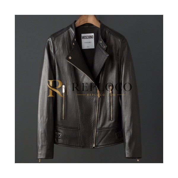 ✨[미러급] Moschino 2018 Mens Leather Jacket - 모스키노 여성 신상 레더 자켓 Mos002x.Size(s - xl).블랙