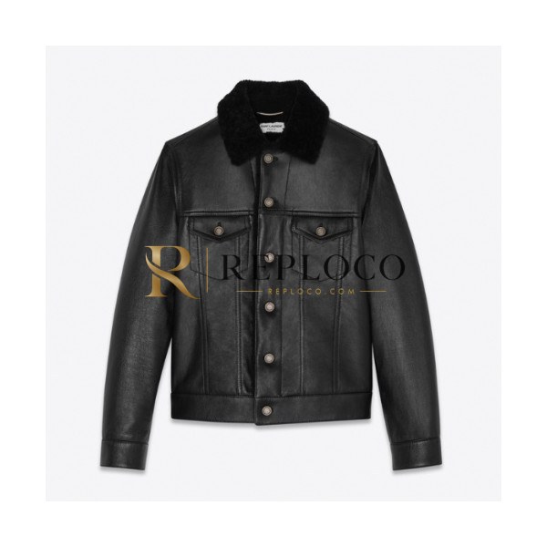 ✨[1:1]Saint Laurent 2020 Mens Casual Flannel Leather Jackets - 입생로랑 2020 남성 캐쥬얼 플란넬 가죽 자켓 Ysl0082x.Size(m - 2xl).블랙