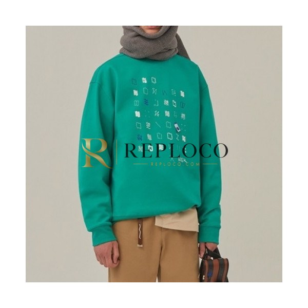 ✨ADER Womens Minimal Cotton Tshirts Green - ADER 2021 여성 미니멀 코튼 긴팔티 Ade0029x Size(s - l) 그린
