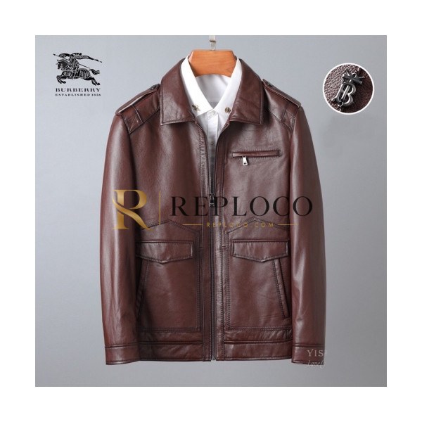 ✨[버버리]Burberry 2020 Mens Casual Leather Jackets - 버버리 2020 남성 캐쥬얼 가죽 자켓 Bur03008x.Size(m - 3xl).브라운