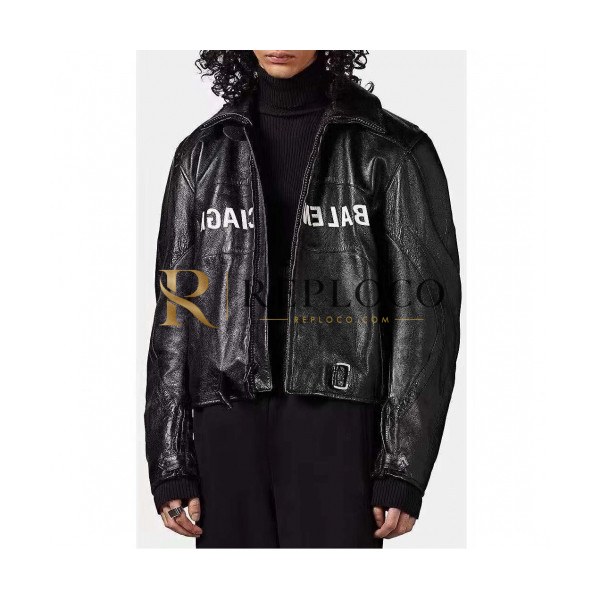 ✨[발렌시아가]Balenciaga 2020 Mens Logo Casual Leather Jackets - 발렌시아가 2020 남성 로고 캐쥬얼 가죽 재킷 Bal0759x.Size(s - xl).블랙