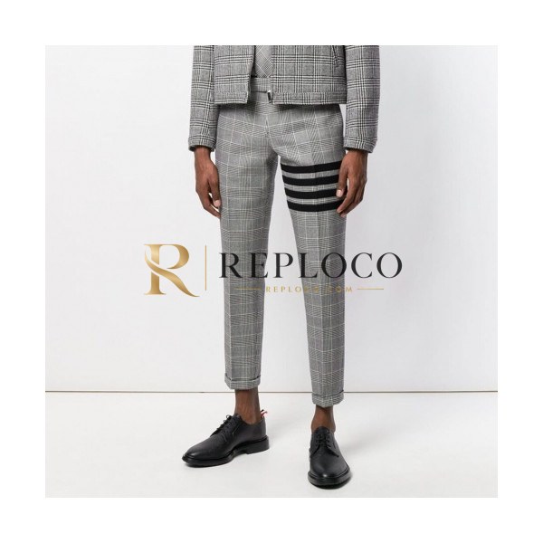 ✨Thom Browne 2019 Mens Casual Check Wool Pants - 톰브라운 2019 남성 캐쥬얼 체크 울 팬츠 Tho0398x.Size(29 - 36).블랙