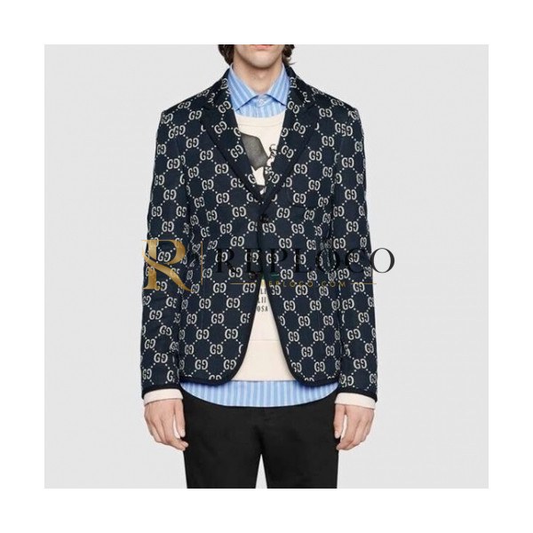 ✨Gucci Mm/Wm Casual Logo Suit Jackets Navy - 구찌 2021 남/녀 캐쥬얼 로고 슈트 자켓 Guc03851x Size(s - l) 네이비