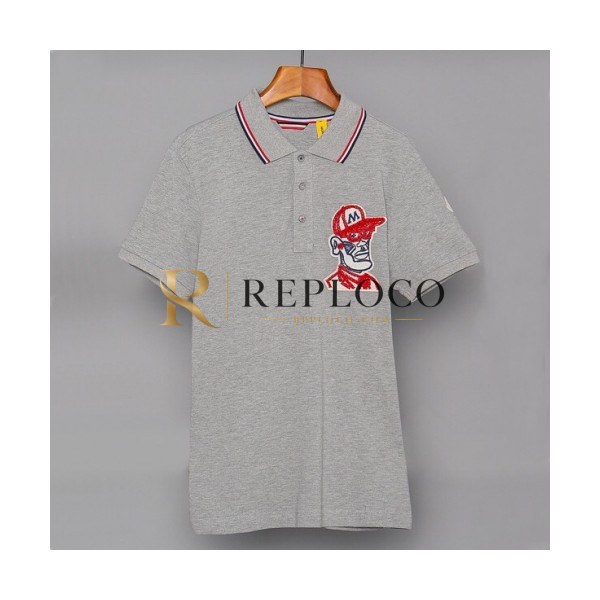 ✨Mocler 2019 Mens Embroidery Logo Polo Cotton Short Sleeved T-shirt - 몽클레어 남성 신상 자수 로고 폴로 반팔티 Moc0429x.Size(m - 3xl).4컬러(그레이/네이비/블랙/화이트)