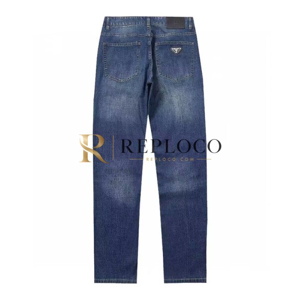 ✨Prada 2022 Mens Logo Denim Pants - 프라다 남성 데님 팬츠 Pra0504x.Size(29 - 38).네이비