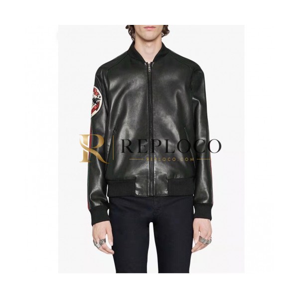 ✨Gucci 2019 Mens Logo Casual Sheep-skin Jacket - 구찌 2019 남성 로고 캐쥬얼 양가죽 자켓 Guc01382x.Size(m - 3xl).블랙