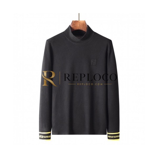 ✨Fendi Mens Logo Crew-neck Cotton Tshirts Black - 펜디 2021 남성 몬스터 크루넥 코튼 긴팔티 Fen01083x Size(m - 3xl) 블랙