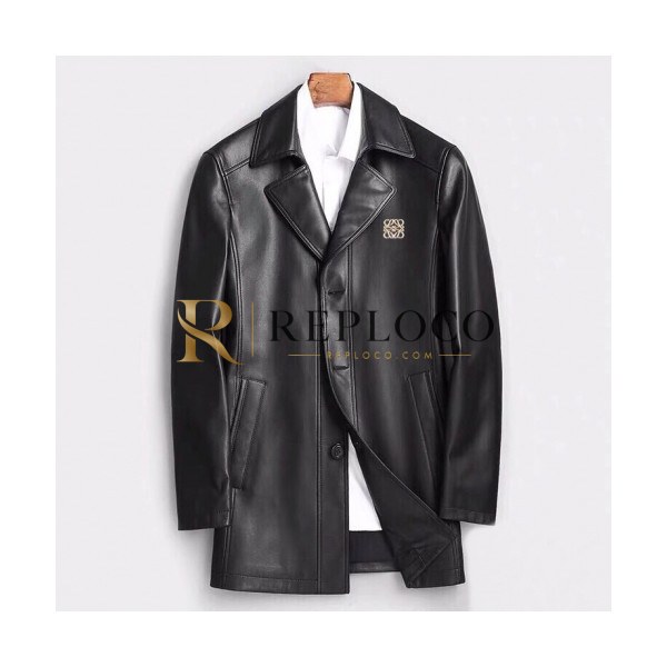 ✨Loewe 2019 Mens Causal Leather Jacket - 로에베 2019 남성 캐쥬얼 가죽 자켓 Loe0115x.Size(l - 4xl).블랙