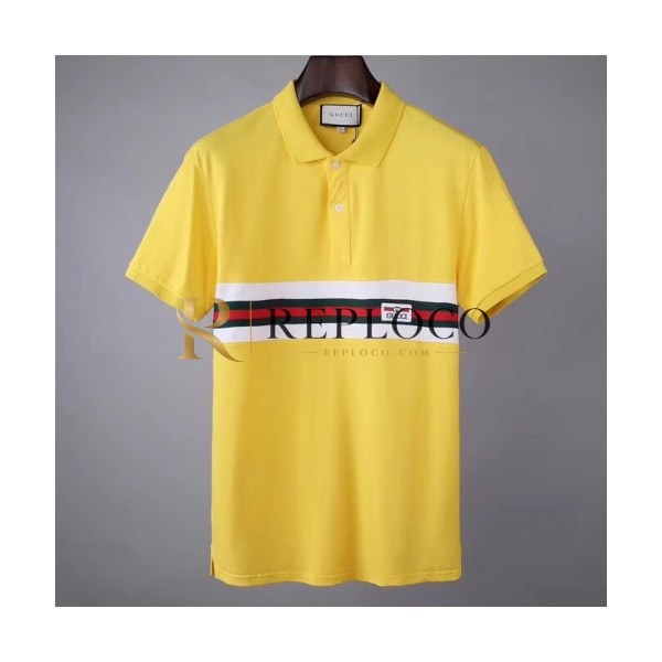✨[매장판]Gucci 2020 Mens Logo Short Sleeved Polo Tshirts - 구찌 2020 남성 로고 폴로 반팔티 Guc02911x.Size(m - 2xl).옐로우