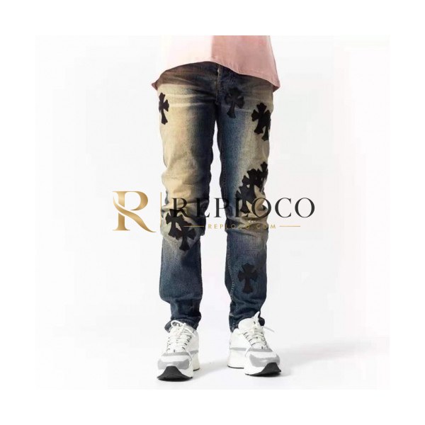 ✨Chrom Hearts 2021 Mens Casual Denim Jeans Blue - 크롬하츠 20201남성 캐쥬얼 데님 청바지 Chr0341x Size(29 - 40) 블루