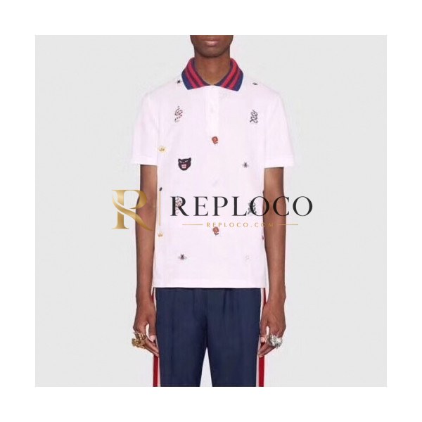 ✨[매장판]Gucci 2020 Mens Logo Cotton Short Sleeved Polo Tshirts - 구찌 2020 남성 로고 코튼 폴로 반팔티 Guc02358x.Size(m - 3xl).화이트