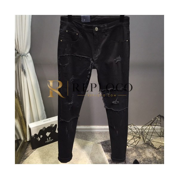 ✨Armani 2018 Mens Logo Denim Pants - 알마니 남성 신상 로고 데님 팬츠 Arm0158x.Size(29 - 38).블랙