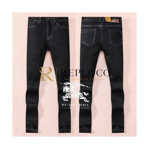 ✨[버버리]Burberry 2019 Mens Business Classic Denim Pants - 버버리 2019 남성 비지니스 클래식 데님 기모 팬츠 Bur01773x.Size(29 - 40).블랙