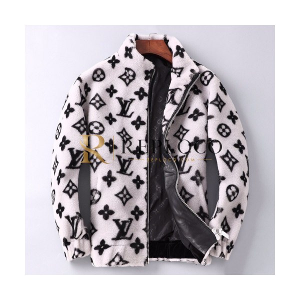 ✨Louis vuitton 2019 Mens Logo Mink Leather Jacket - 루이비통 2019 남성 로고 밍크 가죽 자켓 Lou01390x.Size(m - 3xl).화이트