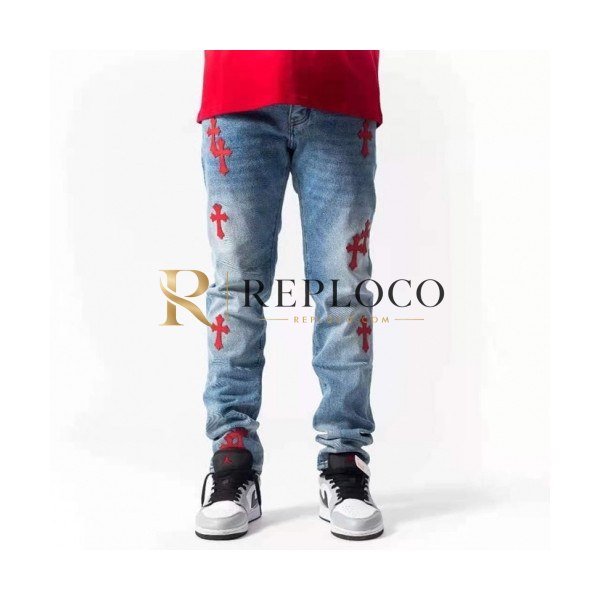✨Chrom Hearts 2021 Mens Casual Denim Jeans Blue - 크롬하츠 20201남성 캐쥬얼 데님 청바지 Chr0344x Size(29 - 40) 블루