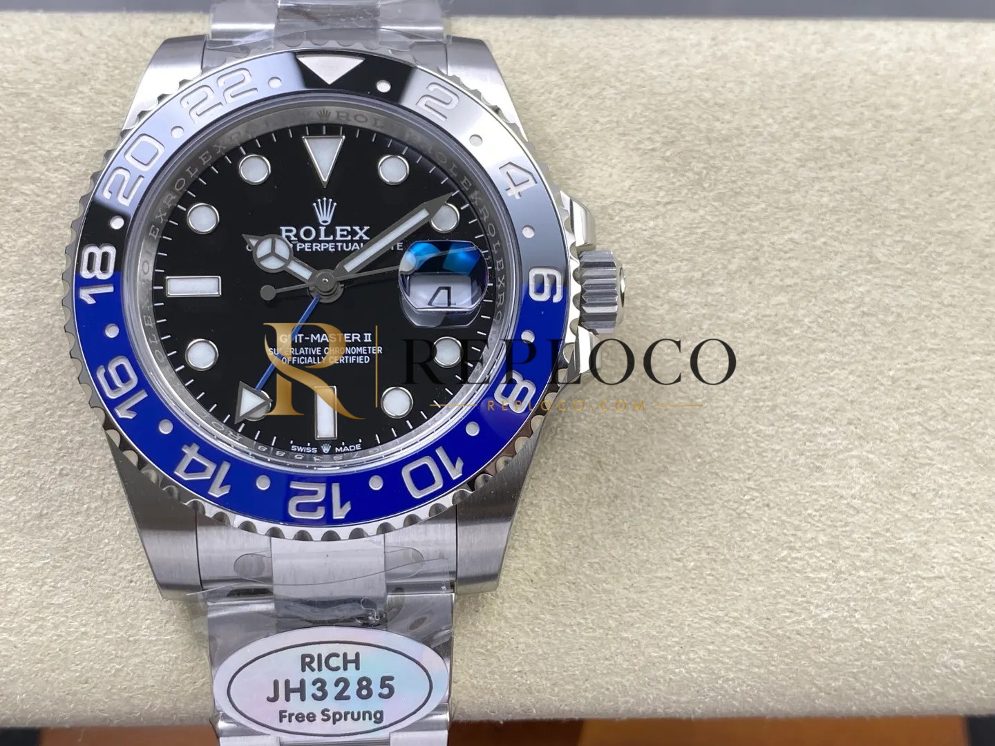 RICH 공장 롤렉스 GMT 마스터 II 126710 BLNR 904L 스틸 배트걸 1:1 베스트 에디션 오이스터 브레이슬릿 JH3285 (프리스프렁) V2