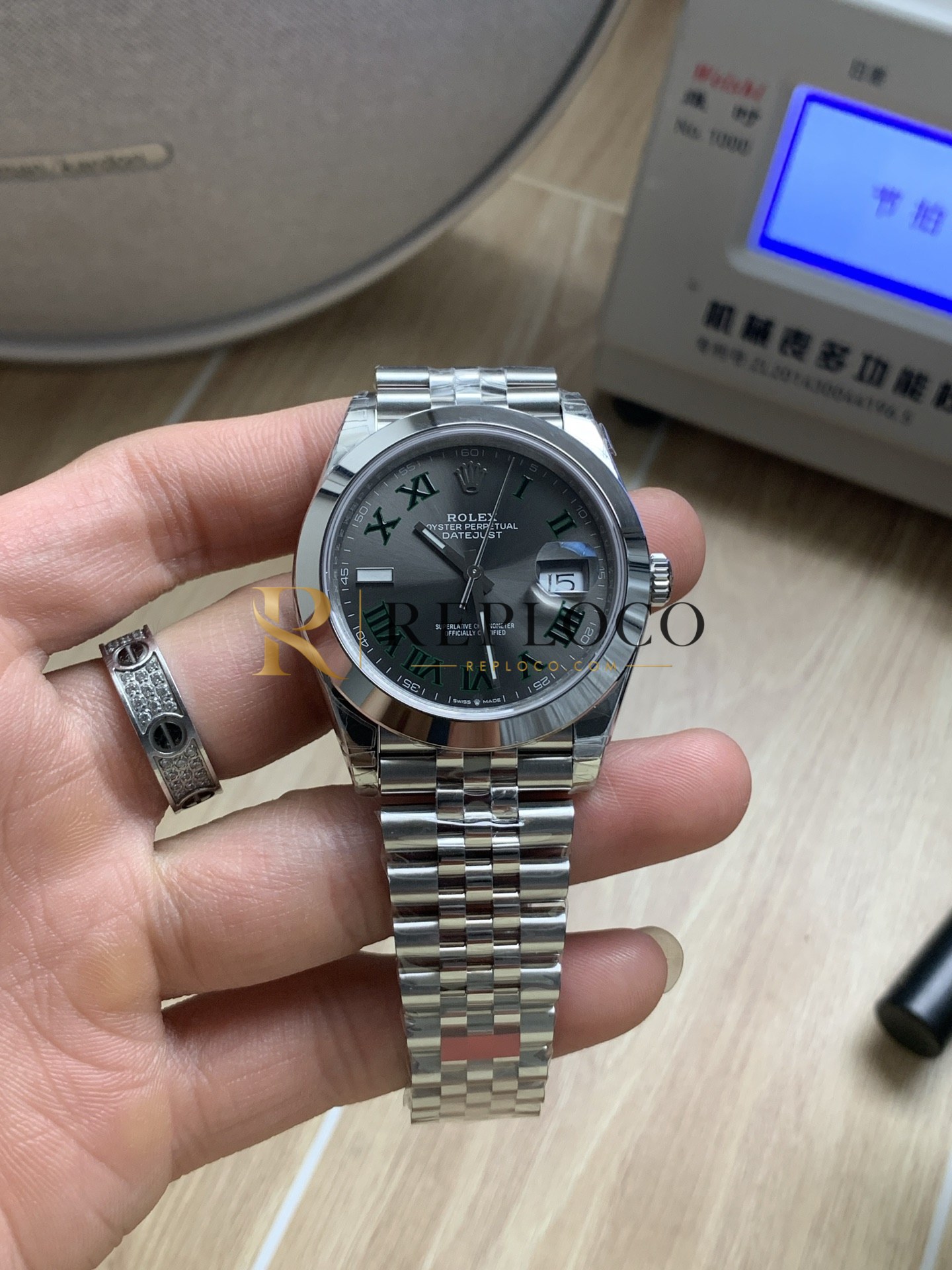 VS 공장 롤렉스 데이트저스트 41mm 126300 슬레이트 그레이 윔블던 다이얼 스무스 베젤 쥬빌리 브레이슬릿 1:1 슈퍼클론 DD3235 무브먼트