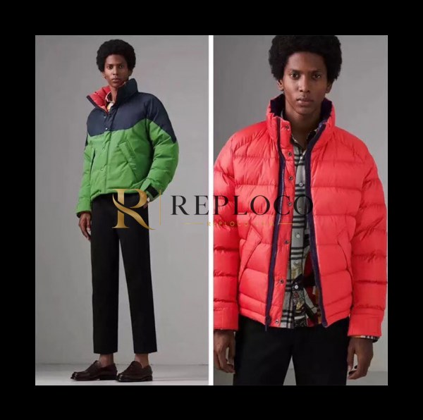 ✨Burberry 2018 Mens Both-sides Down Padding - 버버리 트라이톤 다운 패딩 리버시블 재킷 양면패딩 BUR0273 , Size(M - 2XL) 레드