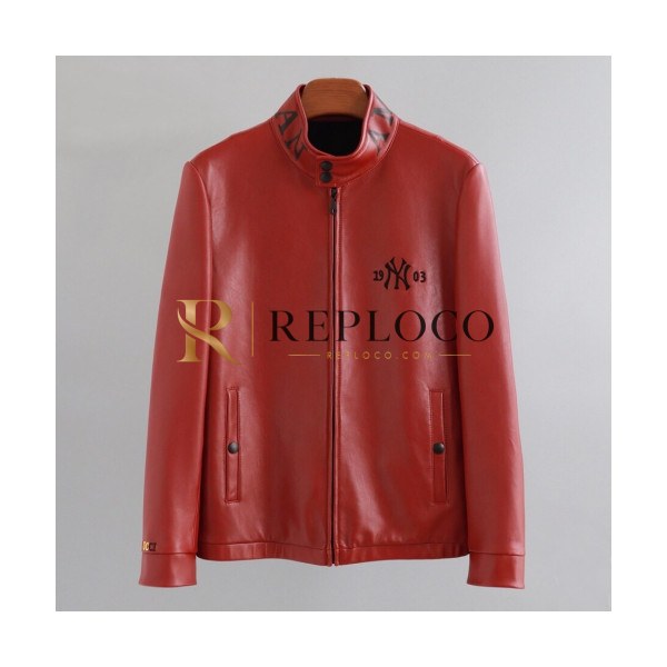 ✨Gucci 2019 Mens Logo Casual Leather Jacket - 구찌 2019 남성 로고 캐쥬얼 가죽 자켓 Guc01683x.Size(m - 3xl).레드