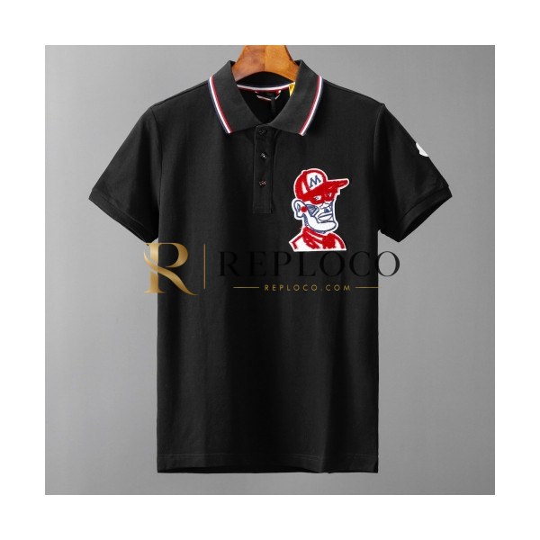 ✨[매장판]Moncler 2020 Mens Logo Cotton Short Sleeved Polo Tshirts - 몽클레어 2020 남성 로고 코튼 폴로 반팔티 Moc01522x.Size(m - 3xl).블랙
