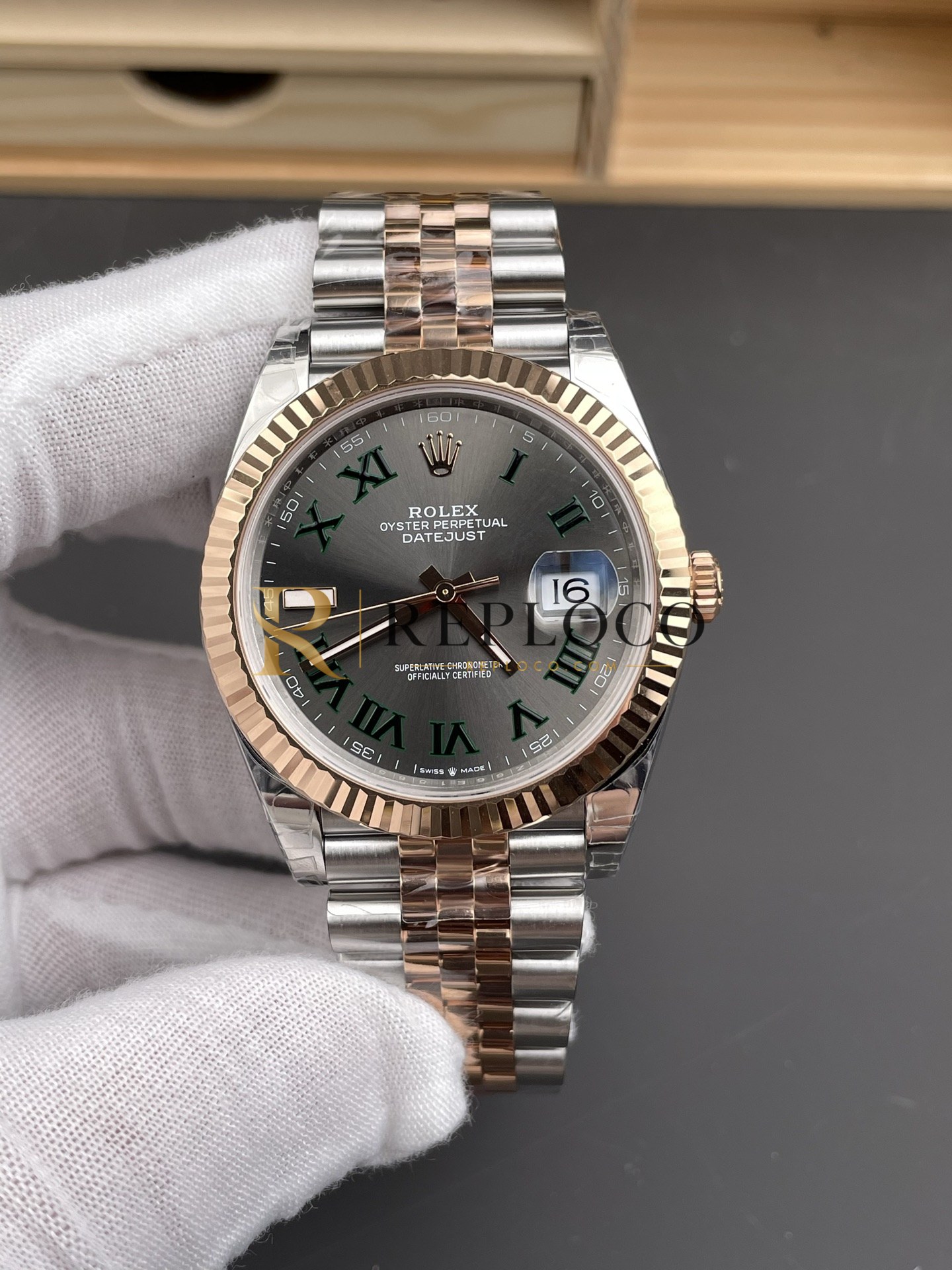 VS 공장 롤렉스 데이저스트 36mm 126231 투톤 로즈골드 슬레이트 그레이 위민블던 다이얼 플루티드 베젤 주빌리 브레이슬릿 1:1 슈퍼클론 DD3235 무브먼트