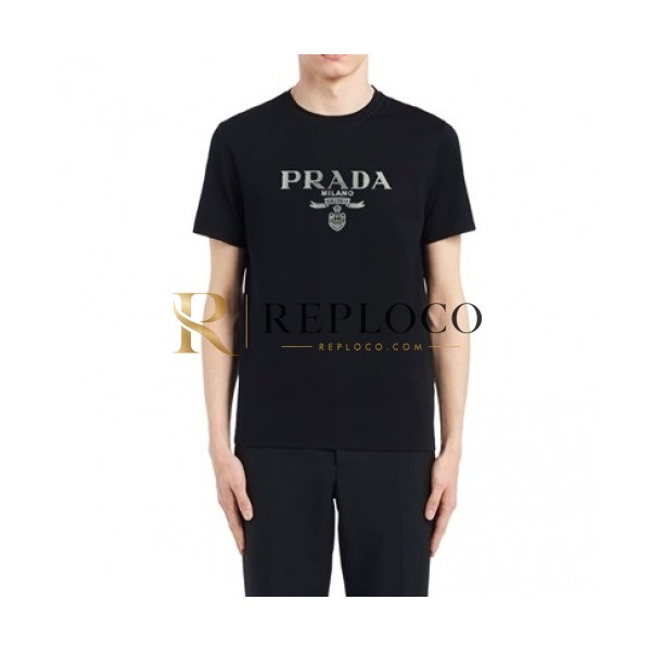 ✨Prada Mens Basic Logo Short Sleeved Tshirts Black - 프라다 2021 남성 베이직 로고 폴로 반팔티 Pra02262x Size(s - xl) 블랙