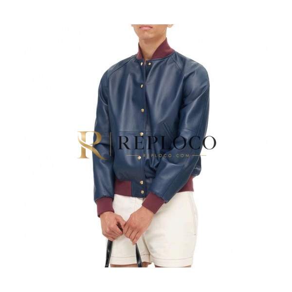 ✨Givenchy 2020 Mens Logo Casual Leather Jacket - 지방시 2020 남성 로고 캐쥬얼 레더 양면 자켓 Giv0286x.Size(m - 3xl).블루