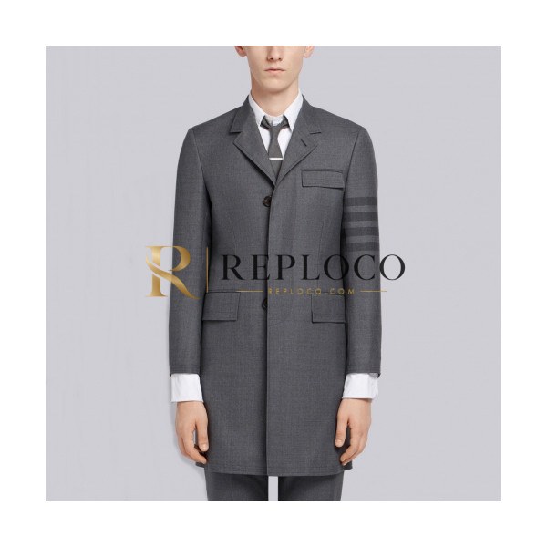 ✨Thom Browne 2019 Mens Casual Classic Coat - 톰브라운 2019 남성 캐쥬얼 클래식 코트 Thom0253x.Size(s - 2xl).그레이