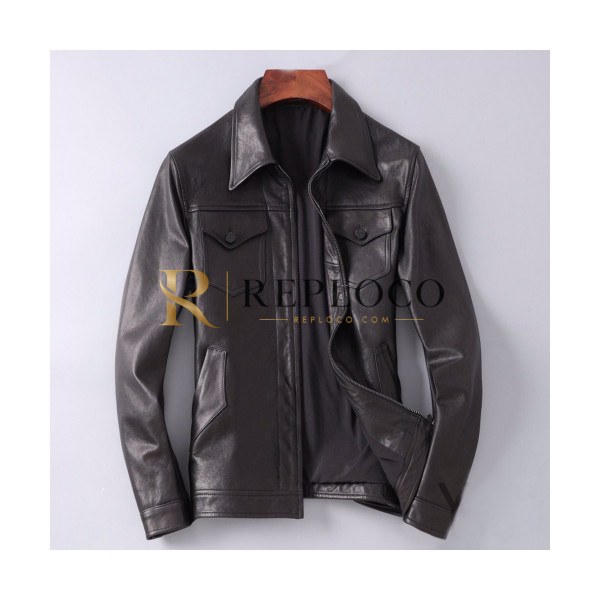 ✨Louis vuitton 2019 Mens Logo Leather Jacket - 루이비통 2019 남성 로고 가죽 자켓 Lou01355x.Size(m - 3xl).브라운